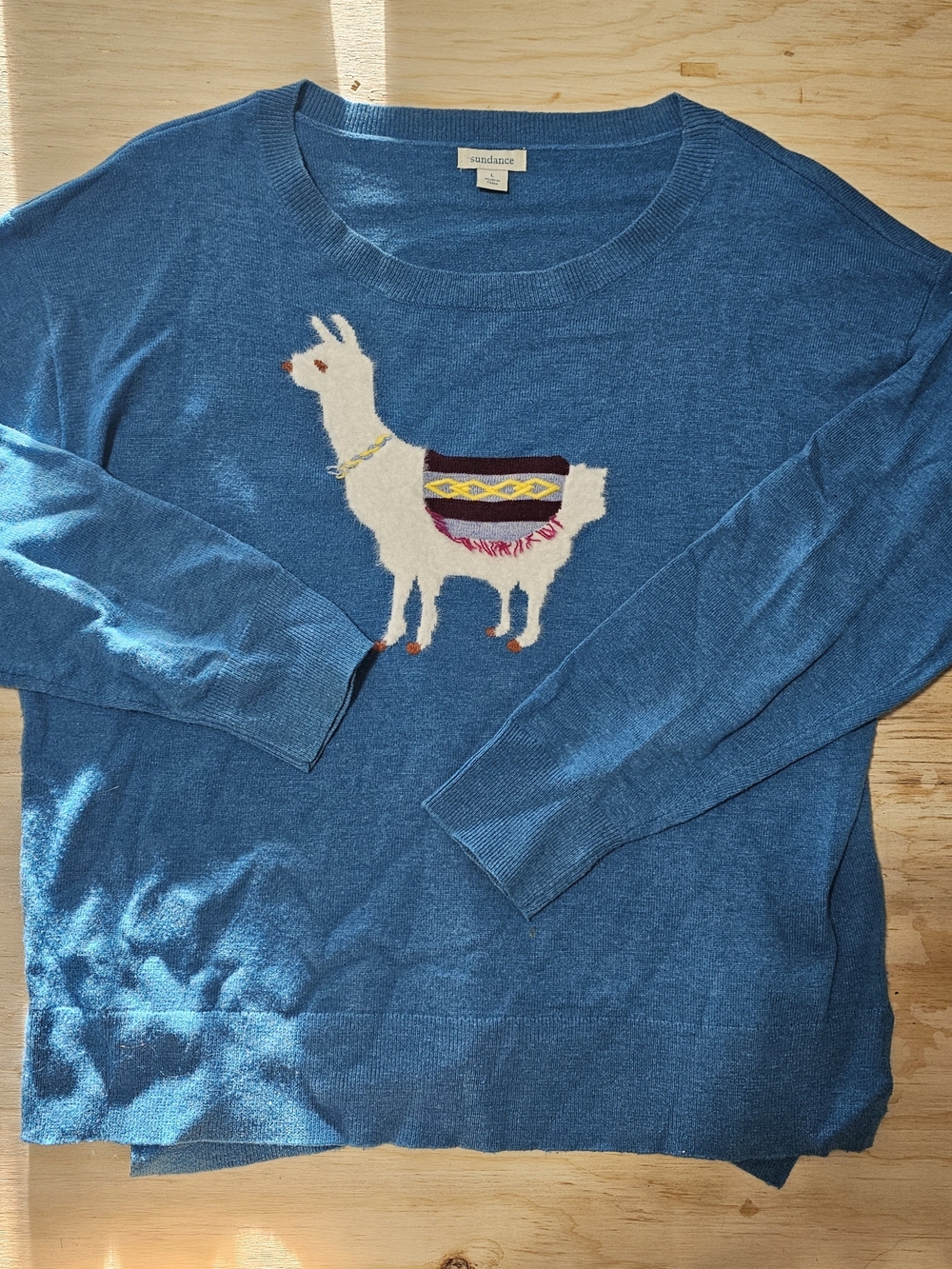 Sandance Teal Llama Sweater